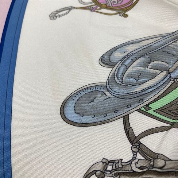 Hermes Carre 90 Springs Carriage Ledoux Scarf Silk Yellow Pink Women - Picture 9 of 9